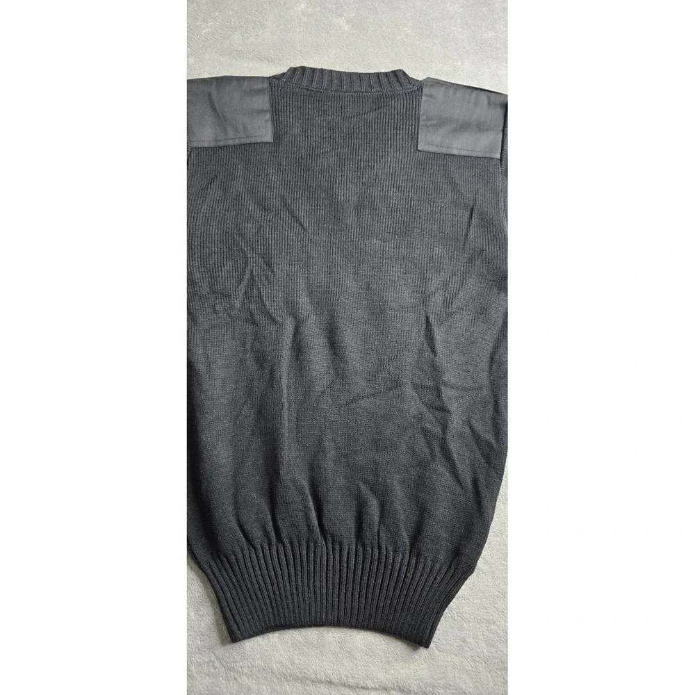 MILITARY EQUIPMENT CORPORATION OF AMERICA V-NECK SWEATER MENS SMALL BLACK